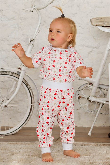 Кофточка лодочка с кор. рукавом Сердечки арт. КФ-03/сердечки 26598 - фото 318477