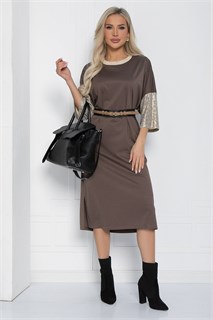 Платье Уютный шик (коричневое) П11147 П11147