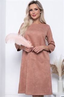 Платье "Элегантная простота" П7245 (светло-коричневый) П7245
