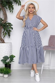 Платье Коста-Рика темно-синее в клетку П10449 П10449