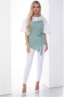Костюм Сила нежности белый/фисташка К10164 К10164
