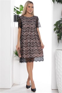 Платье Шантильи (персик/черное) П10480 П10480