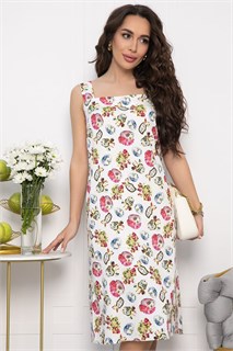 Платье Цветочные узоры (белое) П13504-30М П13504-30М