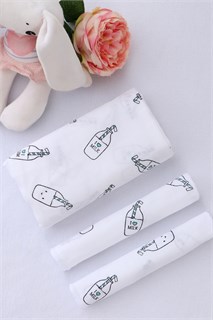 Комплект из муслина пеленка 110х110 и 2 салфетки 23х23 арт. КТ-М/молоко 25793