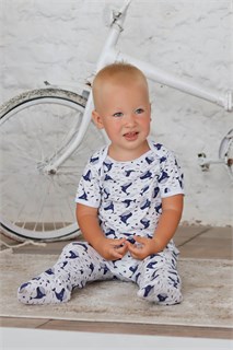Кофточка лодочка с кор рукавом Кашалоты арт. КФ-03/кашалоты 26599