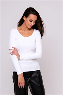 Лонгслив в рубчик 227WHT 51524
