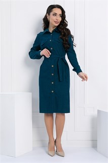 Платье-рубашка В большом городе (сине-зеленое) П12798М П12798М