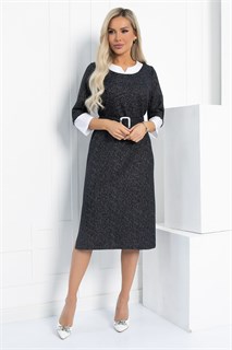 Платье Нежный акцент (черно-белое) П12829-18М П12829-18М